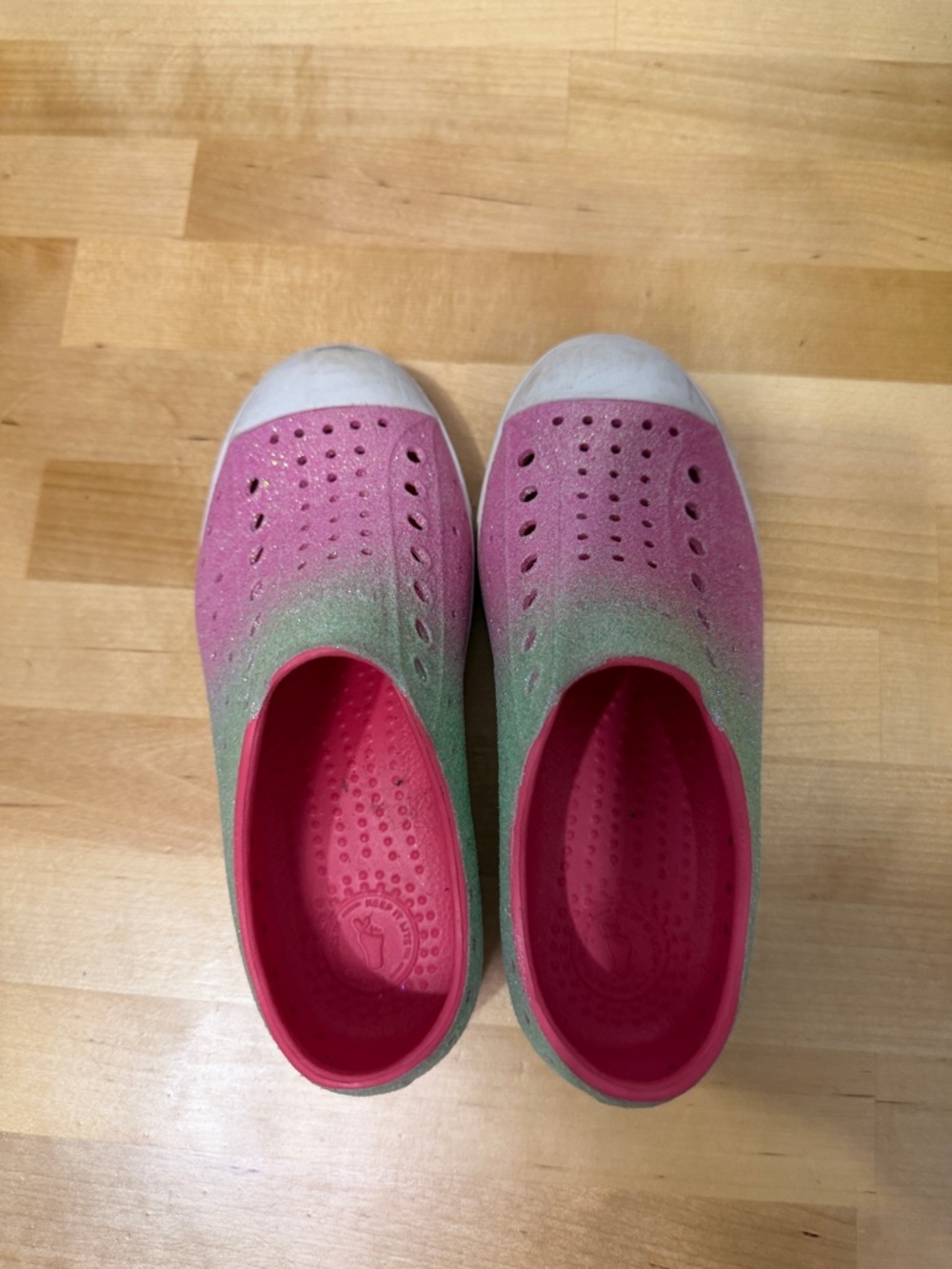 Kids Native Pink to Green Ombre Slip-On Water Shoes
